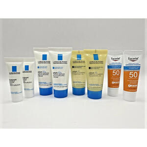 Laroche Posay Eucerin Cleanser Moisturizer Sunscreen Sample Travel Skincare LOT